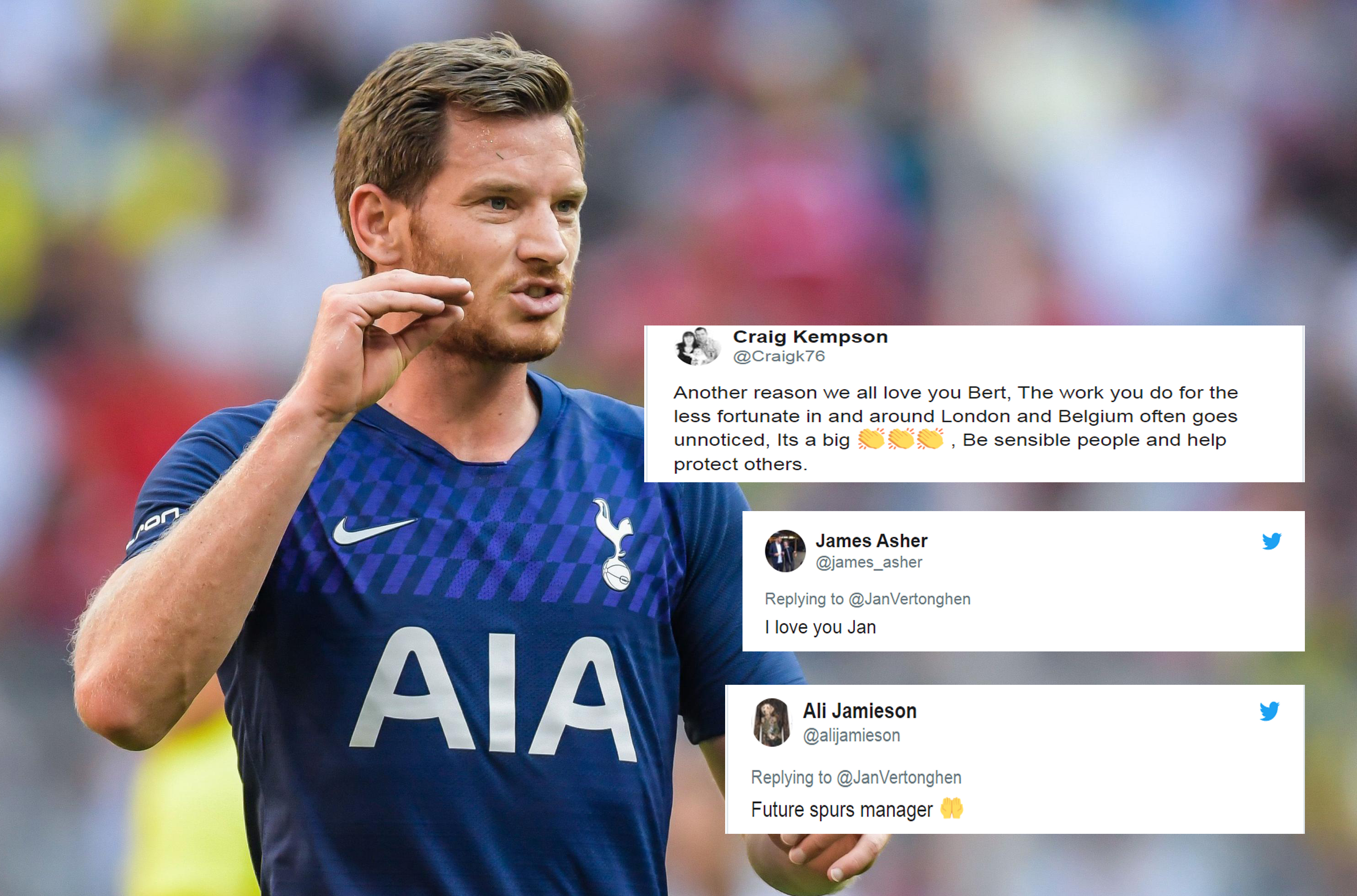 Ảnh bài viết Vertonghen nhắn gửi 1 thông điệp, CĐV Tottenham "phát cuồng", ủng hộ hết mình