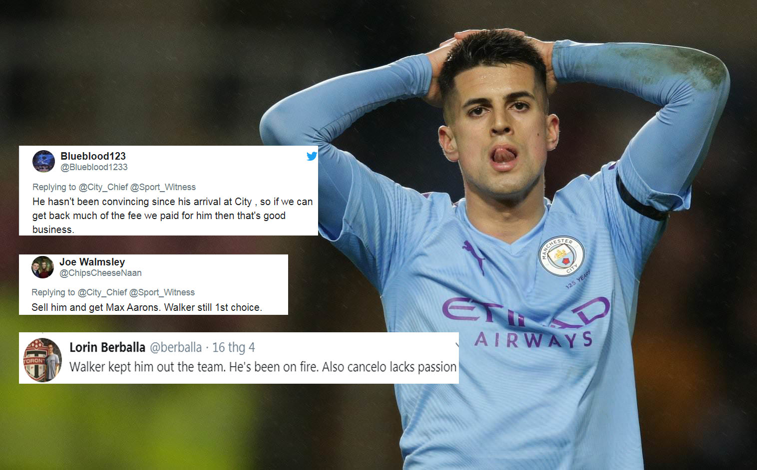 CĐV Man City: "Tạm biệt Joao Cancelo, đã đến lúc mua cái tên ấy về rồi!"