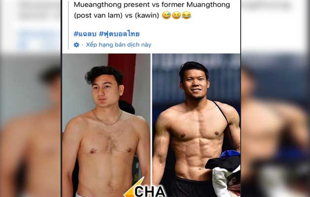 Đặng Văn Lâm "mất" cơ bụng 6 múi, CĐV Thái Lan hả hê so sánh với Kawin