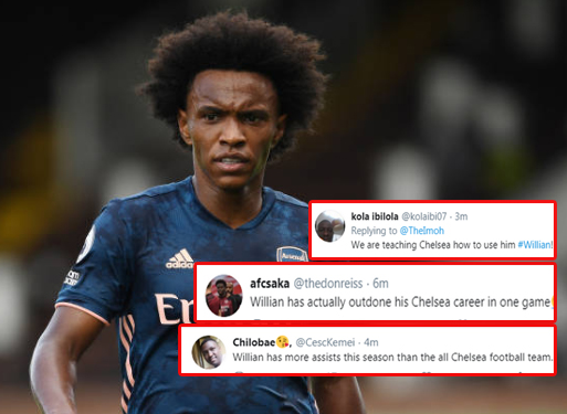 Ảnh bài viết CĐV Arsenal: "Chúng ta đang dạy cho Chelsea biết cách sử dụng Willian"