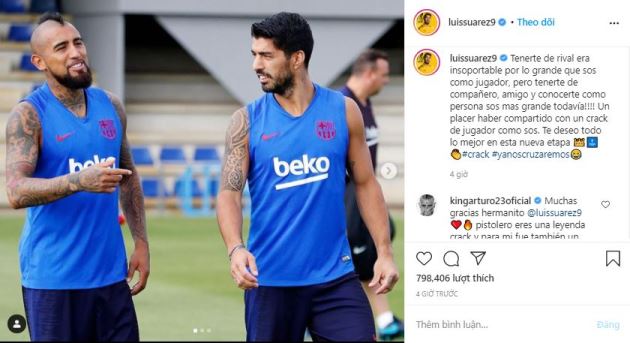 Nói lời chia tay Vidal, Suarez hé lộ luôn bến đỗ mới?