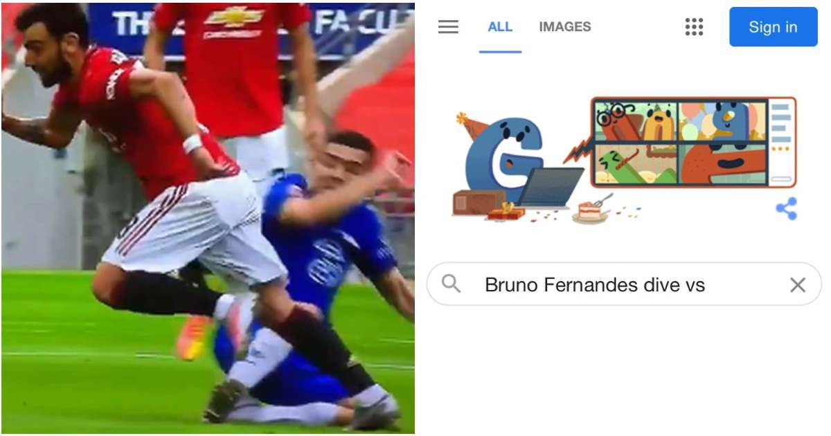 Bật cười với kết quả của Google khi gõ từ khóa 'Bruno Fernandes ăn vạ với...'