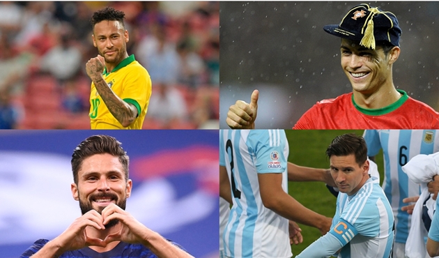 Neymar, Ronaldo đã có bao nhiêu bàn thắng sau 100 trận đầu tiên ở ĐTQG?