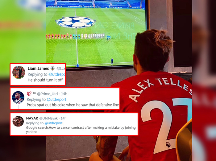 CĐV Man Utd: "Nhìn hàng thủ Quỷ Đỏ, có lẽ Telles phun cả ly coca vào tivi"