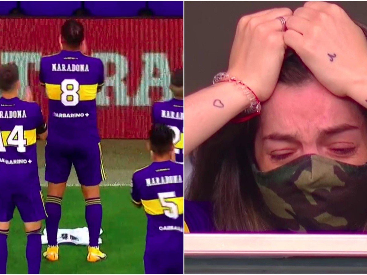 Con gái cưng của Maradona bật khóc nức nở trên khán đài Boca Juniors