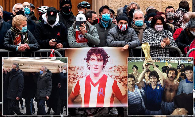 Hàng nghìn người rơi lệ khi dự đám tang huyền thoại Paolo Rossi