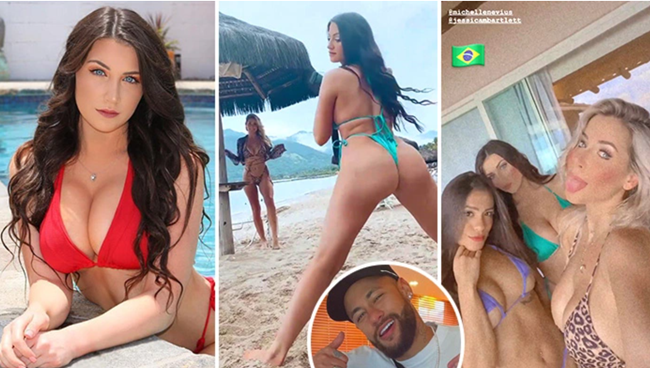 Bất chấp đại dịch, Neymar quẩy tưng bừng với dàn chân dài bốc lửa
