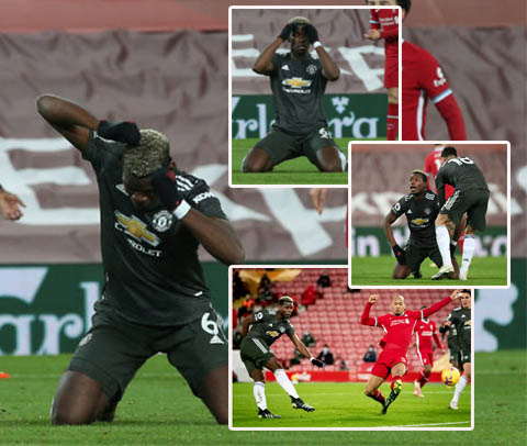 Pogba quỳ gối, không tin vào mắt mình khi bỏ lỡ cơ hội mười mươi