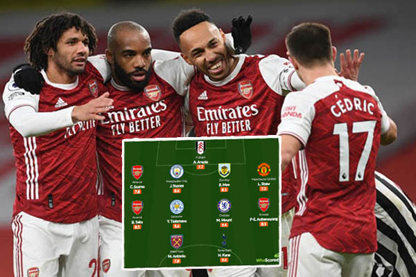 ĐHTB vòng 18 Ngoại hạng Anh: Arsenal áp đảo, Man Utd chỉ có 1 cái tên