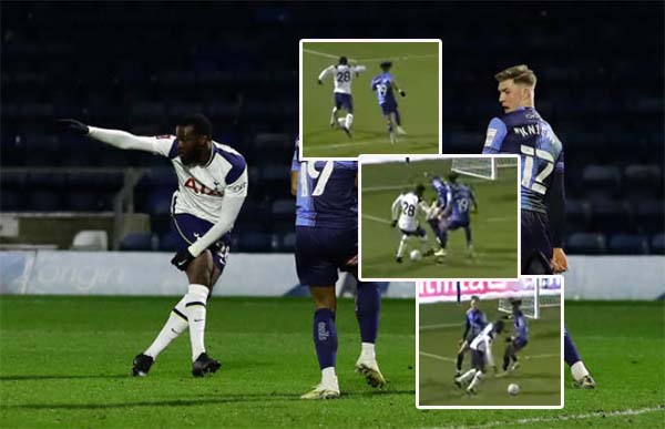 Ndombele biến 2 hậu vệ Wycombe thành gã hề, giúp Spurs thắng đậm