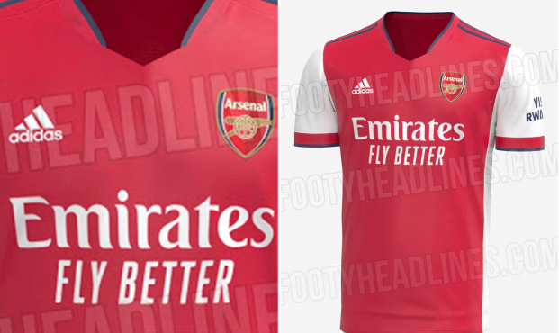Arsenal để lộ áo đấu mùa 2021/22 khá độc đáo và lạ mắt