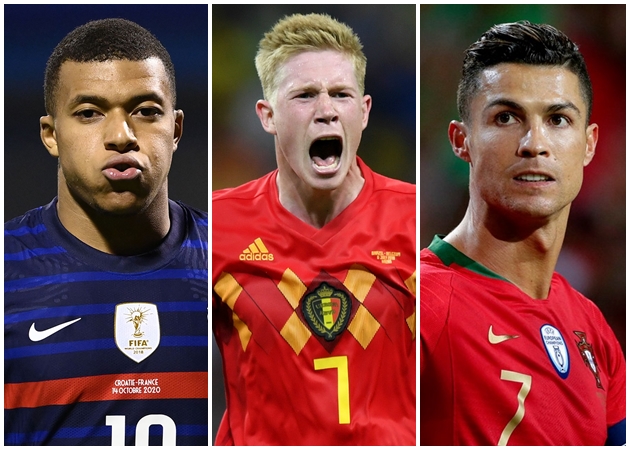 Siêu đội hình ngôi sao dự EURO 2020: De Bruyne hỗ trợ Mbappe và CR7
