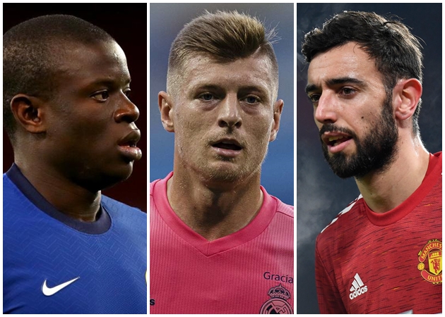 Fernandes, Kroos và Kante: 10 tiền vệ 'hoàn hảo' nhất châu Âu hiện tại