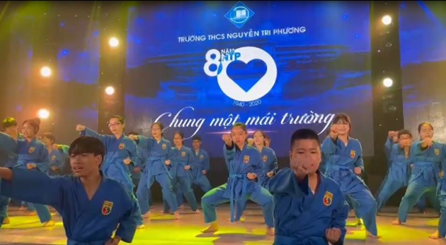 Màn trình diễn ấn tượng của võ sinh Vovinam tại lễ kỷ niệm 80 năm thành lập trường THCS Nguyễn Tri Phương