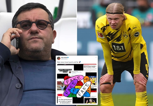 Raiola đăng đàn, đập tan tin tức giả vụ Haaland