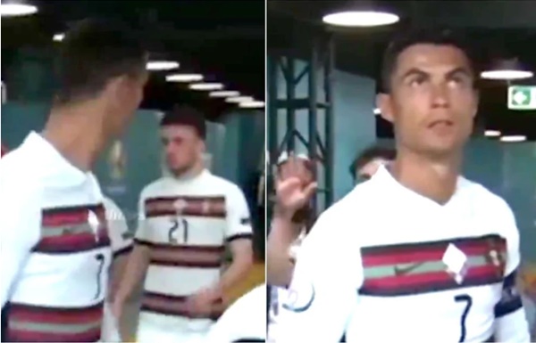 Ảnh bài viết Ronaldo lắc đầu ngao ngán với đồng đội trong đường hầm