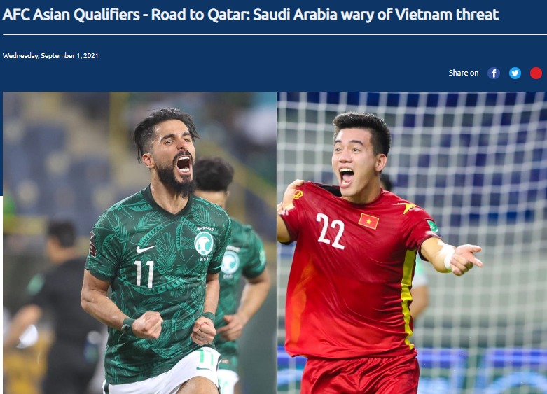 Ảnh bài viết Trang chủ AFC: Saudi Arabia hãy coi chừng ĐT Việt Nam