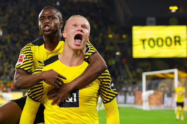 Haaland lập cú đúp, Dortmund lội ngược dòng trong cơn mưa bàn thắng