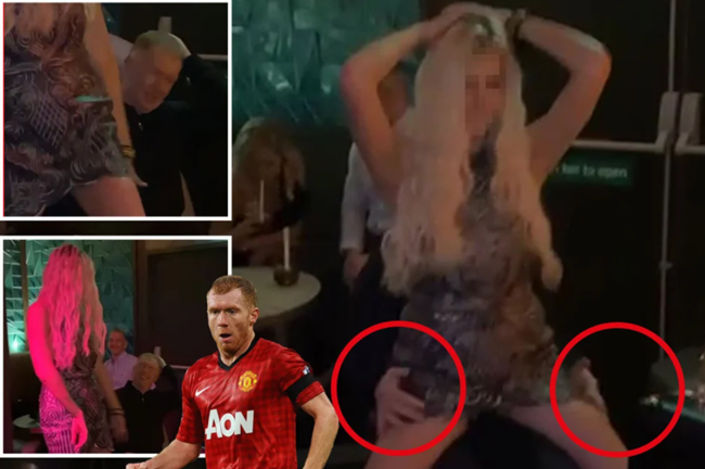 Huyền thoại Man United vui đùa cùng chân dài bốc lửa