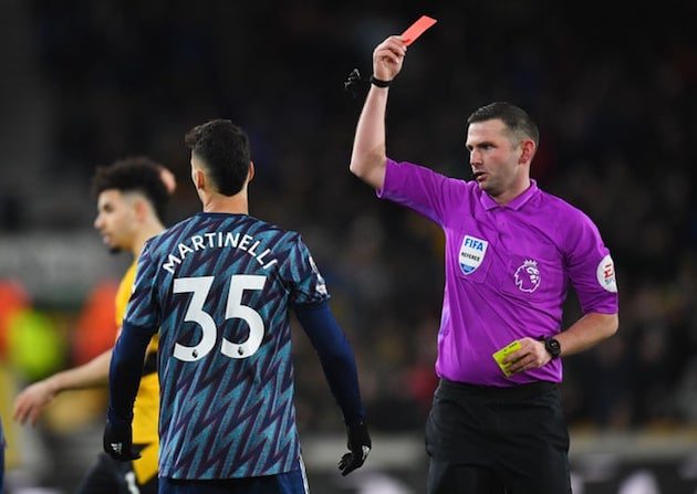 Ảnh bài viết Martinelli bị đuổi trong tình huống hy hữu, Arteta nổi đóa với trọng tài