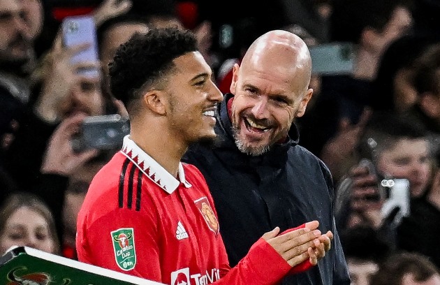 Ten Hag cười tươi rói khi Jadon Sancho trở lại