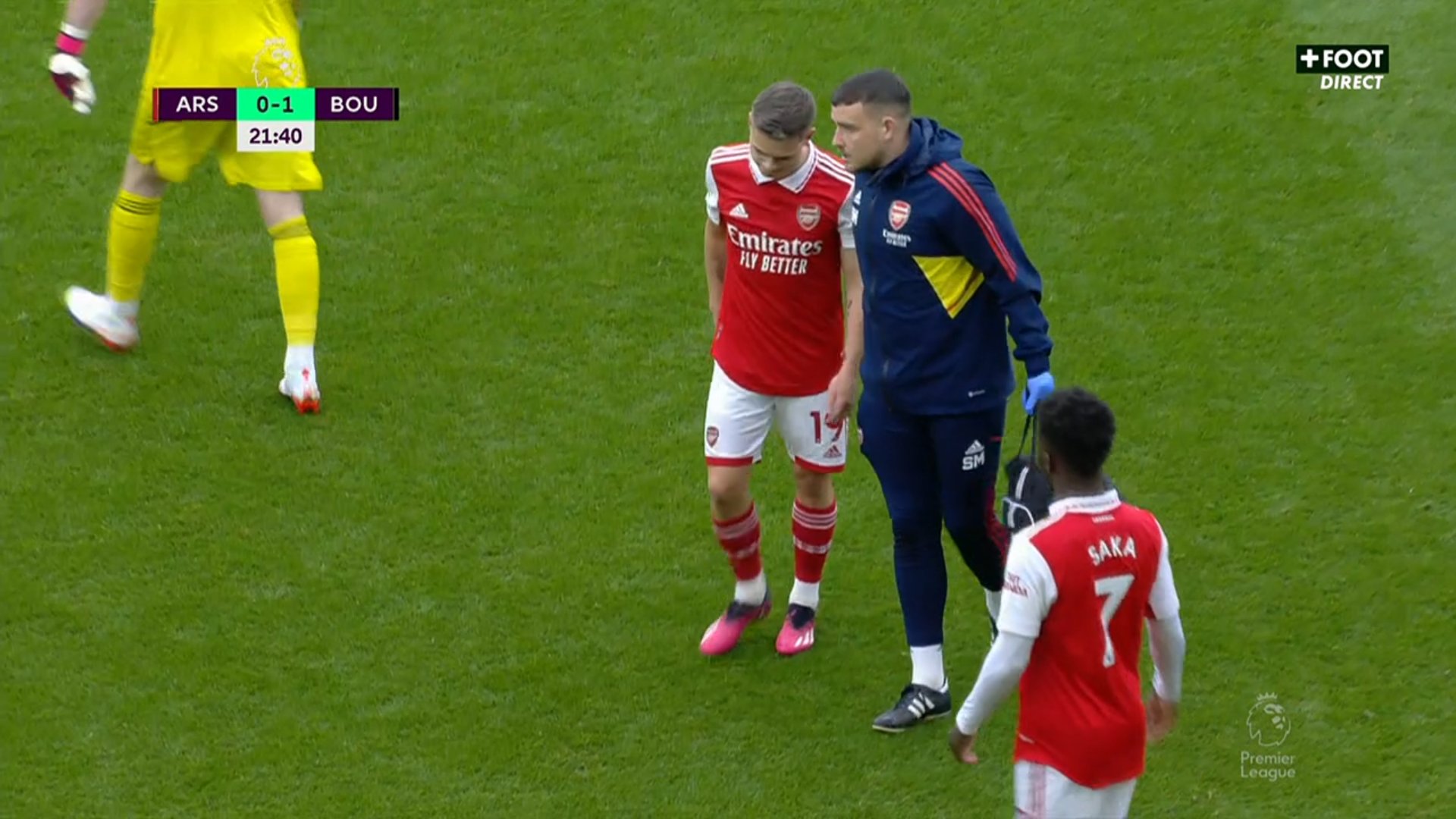 'Một cú sốc lớn cho Arsenal khi Trossard phải rời sân'