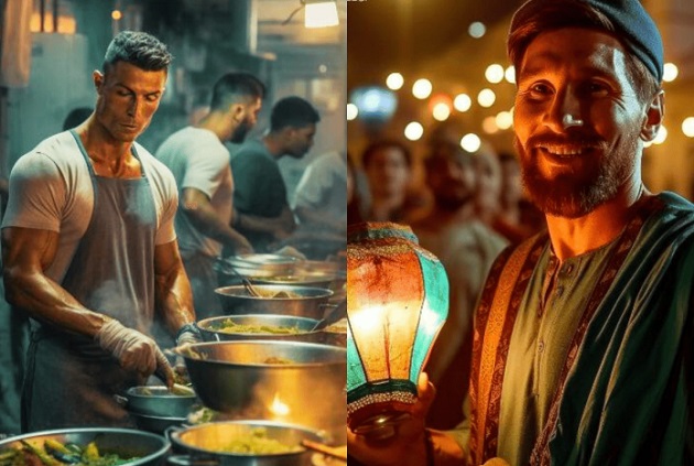 Bộ ảnh về Ronaldo, Messi gây sốt mạng xã hội
