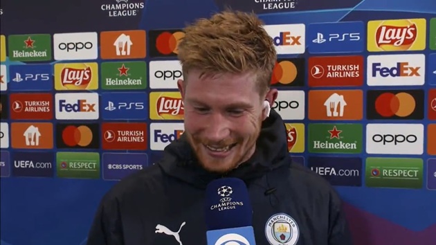 Ảnh bài viết De Bruyne phản ứng với chiến thắng đẳng cấp của Man City