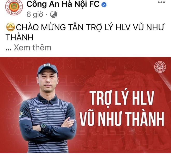 Vũ Như Thành gia nhập CLB Công An Hà Nội