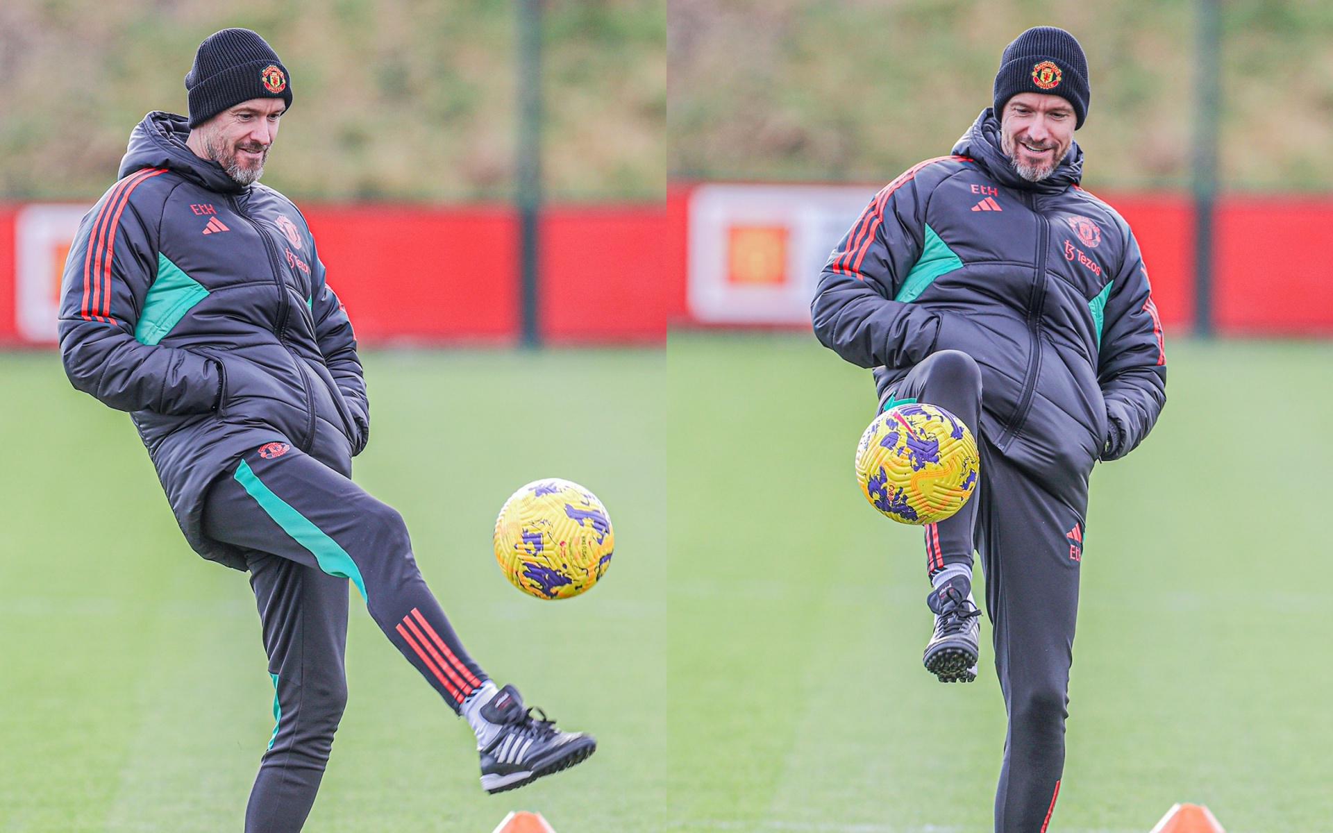 Ảnh bài viết Hạ Villa, Ten Hag nổi hứng phô diễn kỹ thuật trên sân tập Man Utd