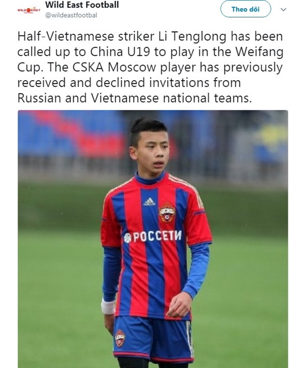 Cầu thủ gốc Việt chọn khoác áo đội U19 Trung Quốc - Bóng Đá