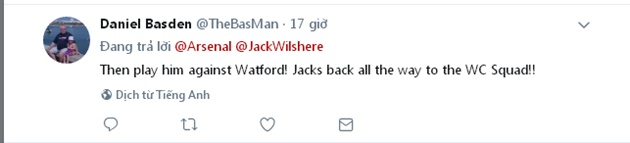 CĐV Pháo thủ tha thiết muốn Wilshere ra sân trước Watford - Bóng Đá