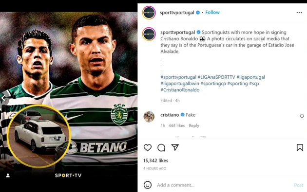 Cristiano Ronaldo breaks silence on transfer future after Man Utd icon’s car ‘spotted in Sporting Lisbon car park’ - Bóng Đá