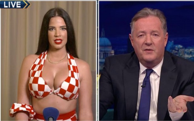 Ex-Miss Croatia who loves wearing skimpy outfits dons tiny bra in Piers Morgan interview - Bóng Đá