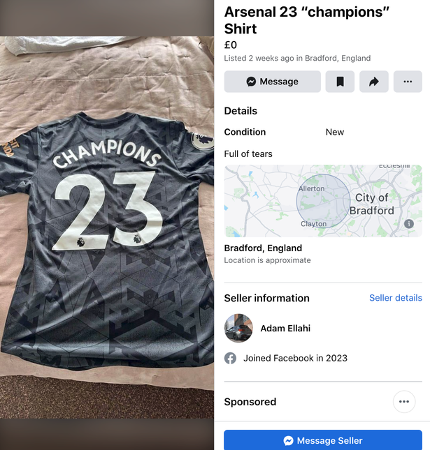 Khôi hài! Fan Arsenal rao bán áo đấu vô địch mùa giải 2022/23
