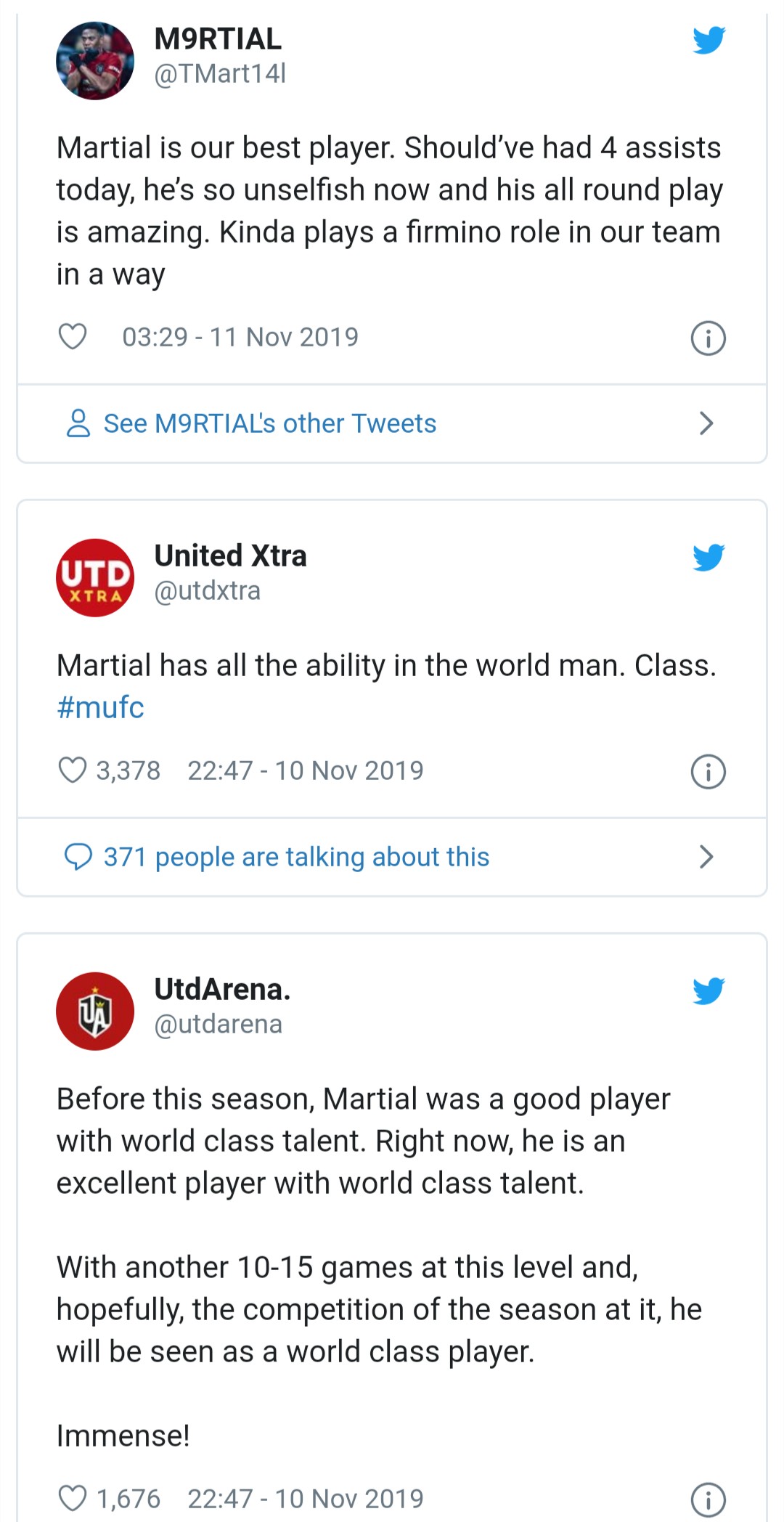 Man Utd fans react Martial's performance - Bóng Đá