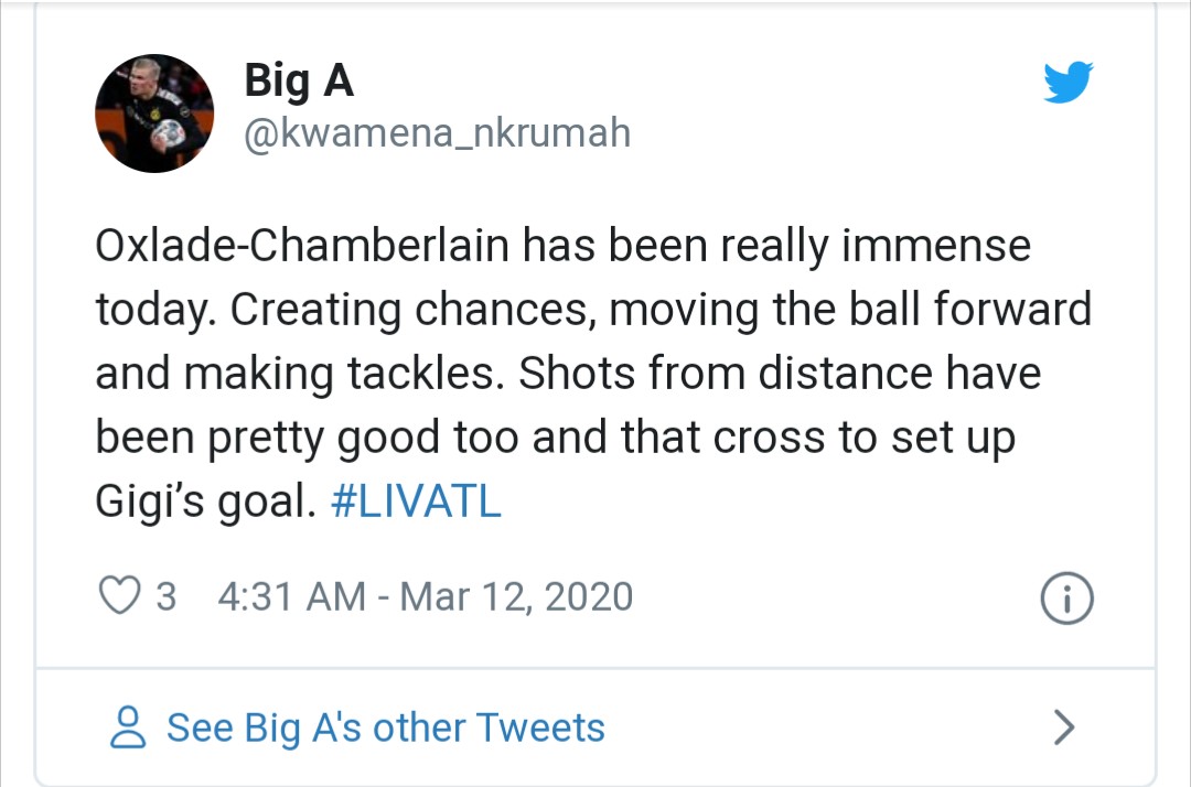 liverpool  react to Chamberlain - Bóng Đá