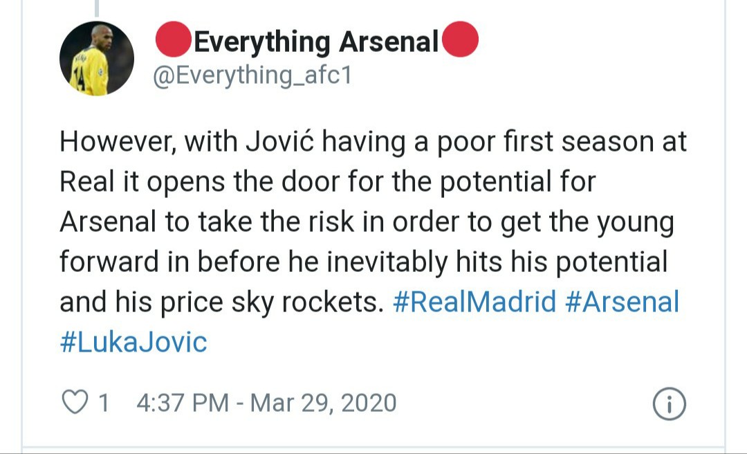 arsenal fans react to jovic - Bóng Đá