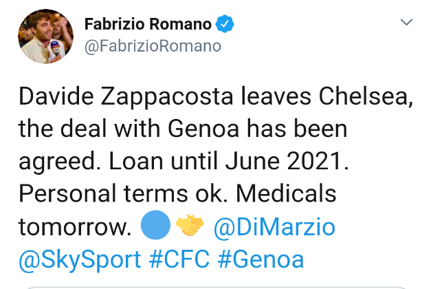 Zappacosta joins Genoa - Bóng Đá