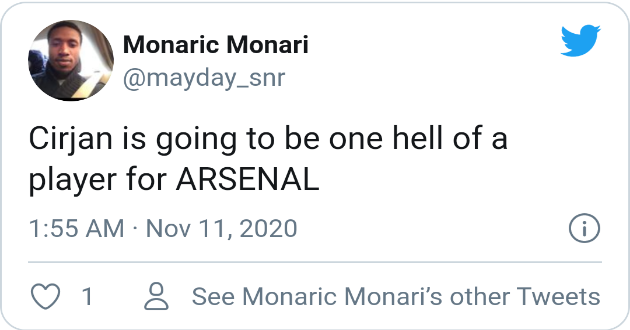 Arsenal fans react to Catalin Cirjan's performance  - Bóng Đá