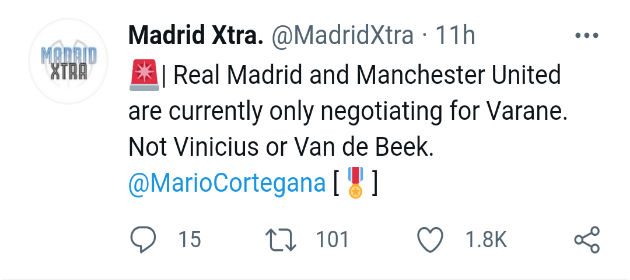 Xác nhận: Man Utd và Real đàm phán, rõ tương lai Vinicius, De Beek - Bóng Đá