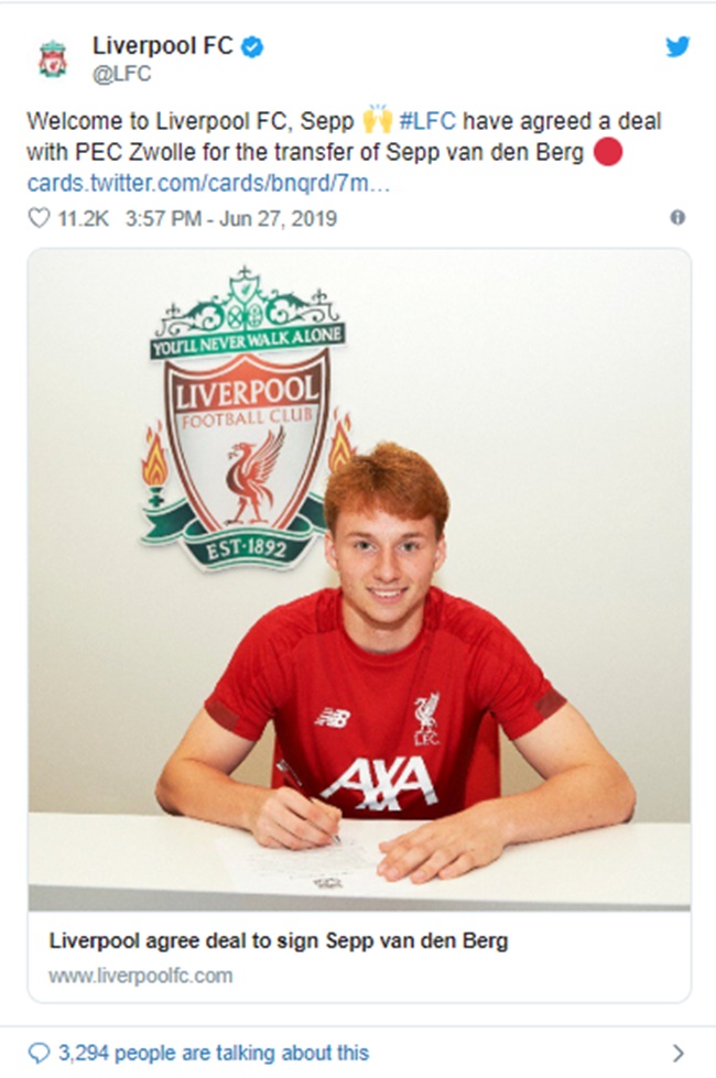 Liverpool mua thành công De Berg - Bóng Đá