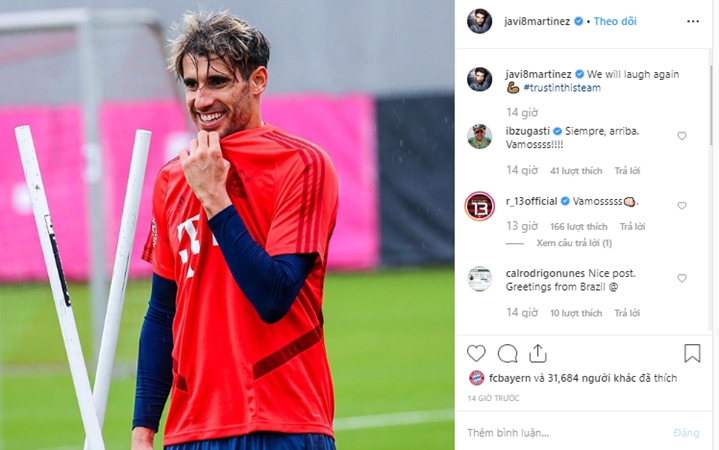 Martinez post ảnh instagram khi Kovac bị sa thải - Bóng Đá