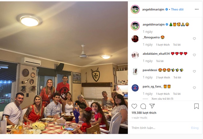 Dàn sao PSG hạnh phúc bên gia đình đón Giáng Sinh ấm áp - Bóng Đá
