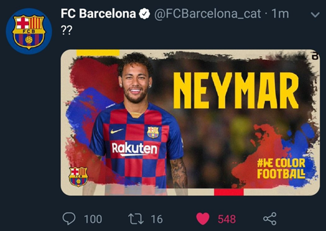 Hackers Claim Neymar Will Return to Barcelona - Bóng Đá