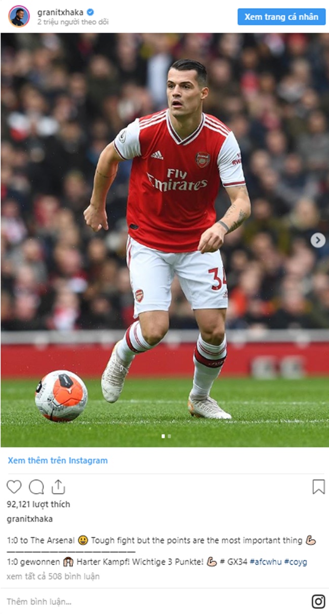 Granit Xhaka sends message to Arsenal fans after West Ham result - Bóng Đá