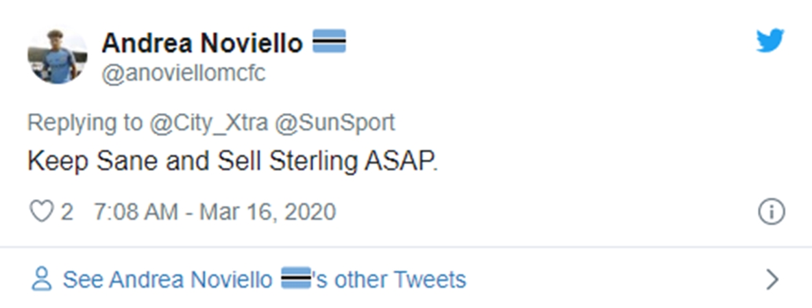 MANCHESTER CITY: FANS REACT TO RAHEEM STERLING’S CONTRACT UPDATE - Bóng Đá