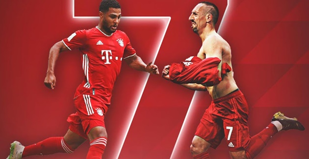 Serge Gnabry will wear the number 7 shirt starting from this season. - Bóng Đá