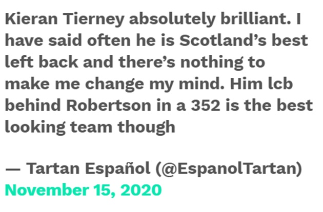 Scotland fans react to Arsenal left-back Kieran Tierney’s display - Bóng Đá