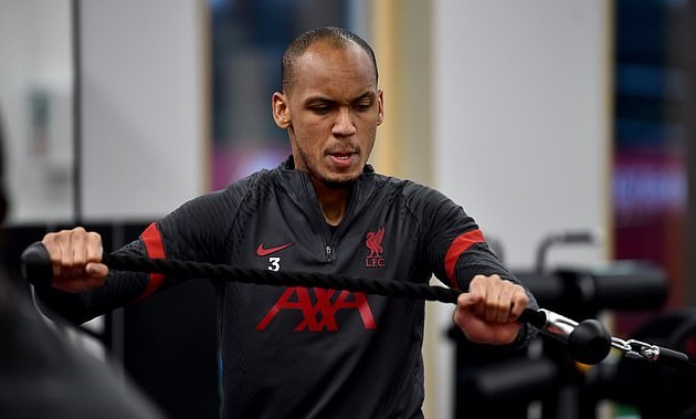 Fabinho back with the squad in a gym session at the new Kirkby training - Bóng Đá